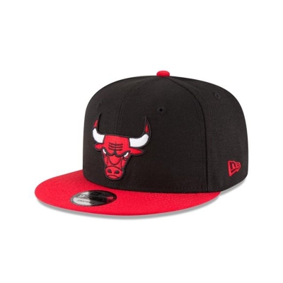 Black Chicago Bulls Hat - New Era NBA 2Tone 9FIFTY Snapback Caps USA2438719